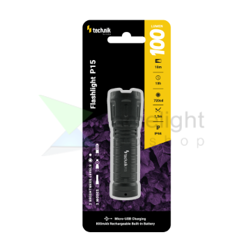 Technik Elemlámpa P15 (akkumulátoros) XPE LED + micro USB (100 lumen)