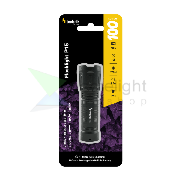 Technik Elemlámpa P15 (akkumulátoros) XPE LED + micro USB (100 lumen)