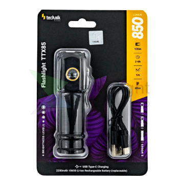 Technik Elemlámpa TTX85 (1x18650 2200mAh) 3xP35 LED (850 lumen)