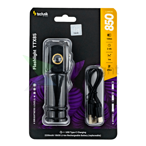 Technik Elemlámpa TTX85 (1x18650 2200mAh) 3xP35 LED (850 lumen)