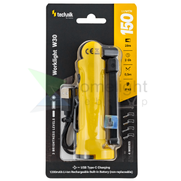 Technik Elemlámpa W30 (akkumulátoros - 1200mAh) COB + 1x2835 LED (150 lumen)