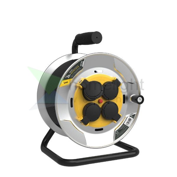 Technik Industrial Kábeldob 4-er 25m 1,5mm2 H07RN-F (IP44) 16A Fémház